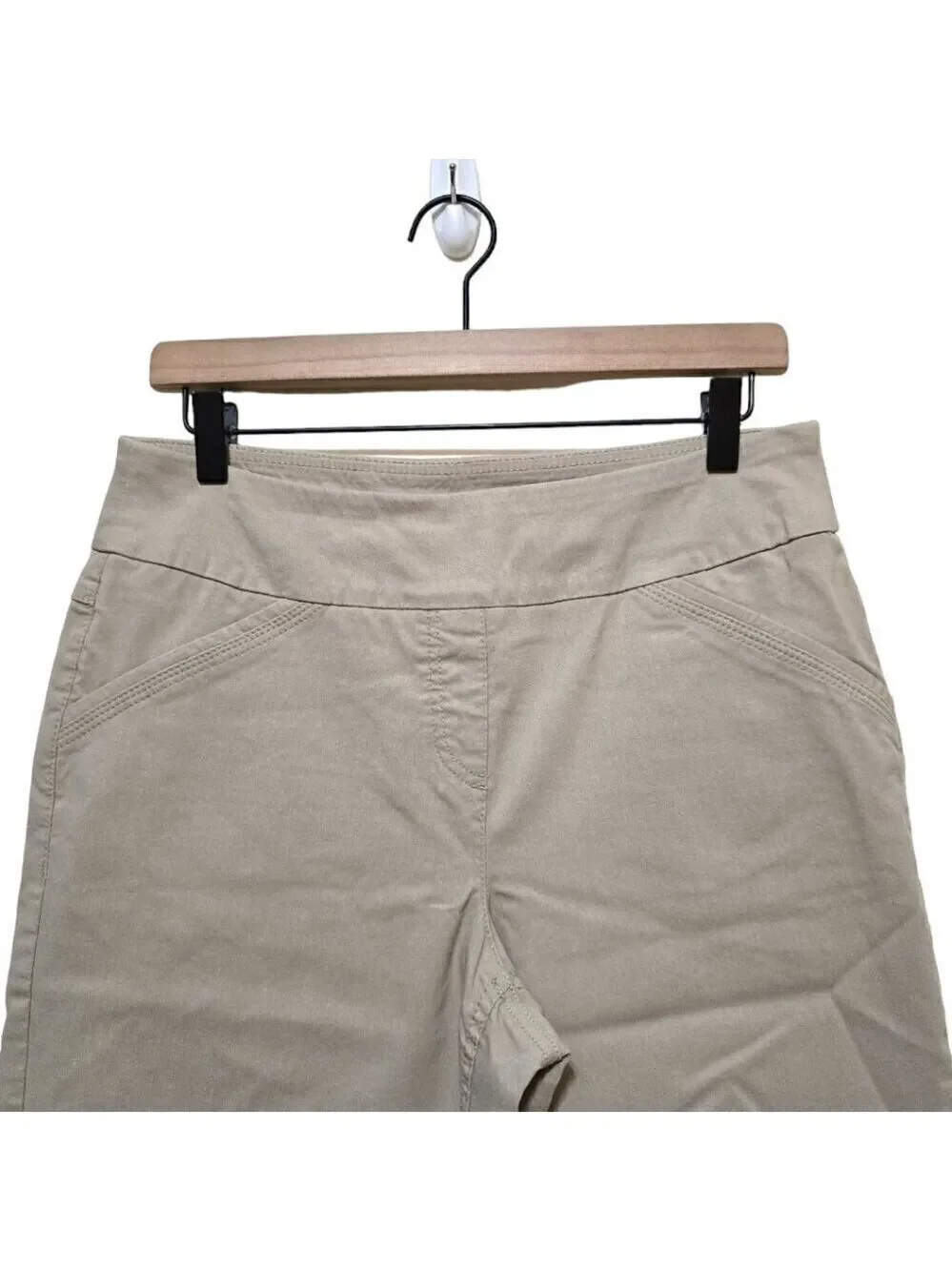 Westbound Petites Tan Stretch Rayon Blend Bermuda Shorts Sz 14P